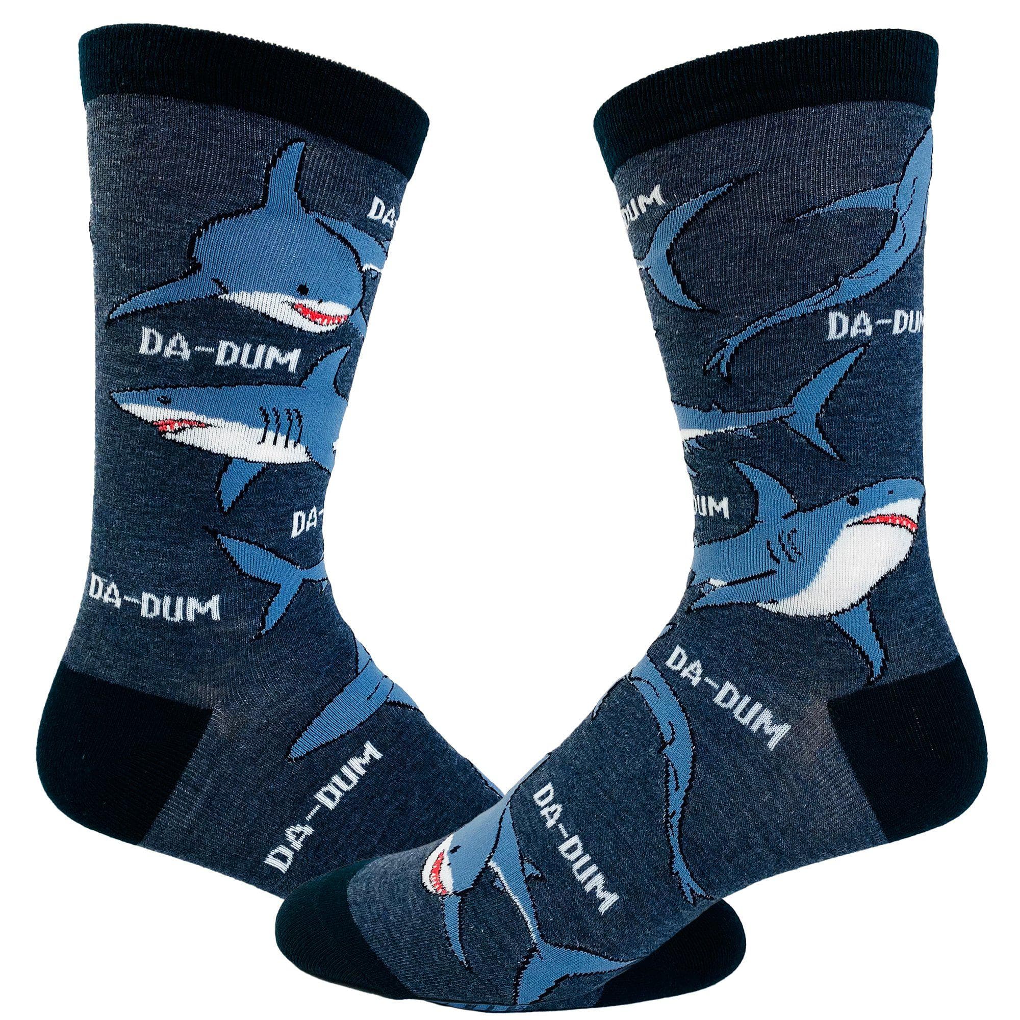 Men's Shark Da-Dum Socks - Crazy Dog T-Shirts
