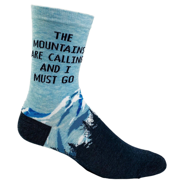 Men's The Mountains Are Calling And I Must Go Socks - Crazy Dog T-Shirts