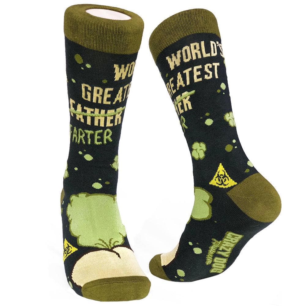 Mens World's Greatest Farter Socks  -  Crazy Dog T-Shirts