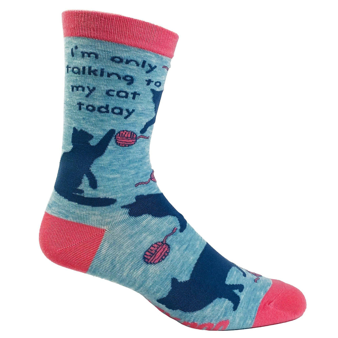 Women's I'm Only Talking To My Cat Today Socks - Crazy Dog T-Shirts
