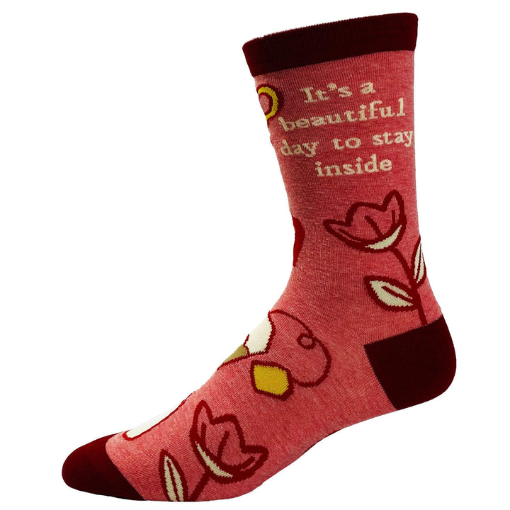 Women's It's A Beautiful Day To Stay Inside Socks - Crazy Dog T-Shirts