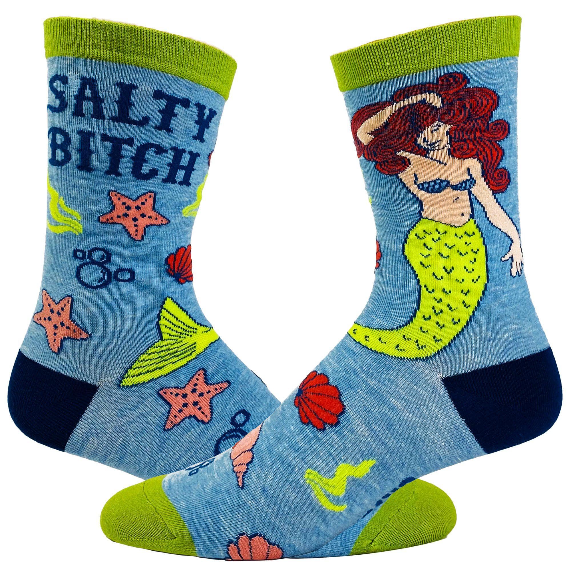 Women's Salty Bitch Socks - Crazy Dog T-Shirts