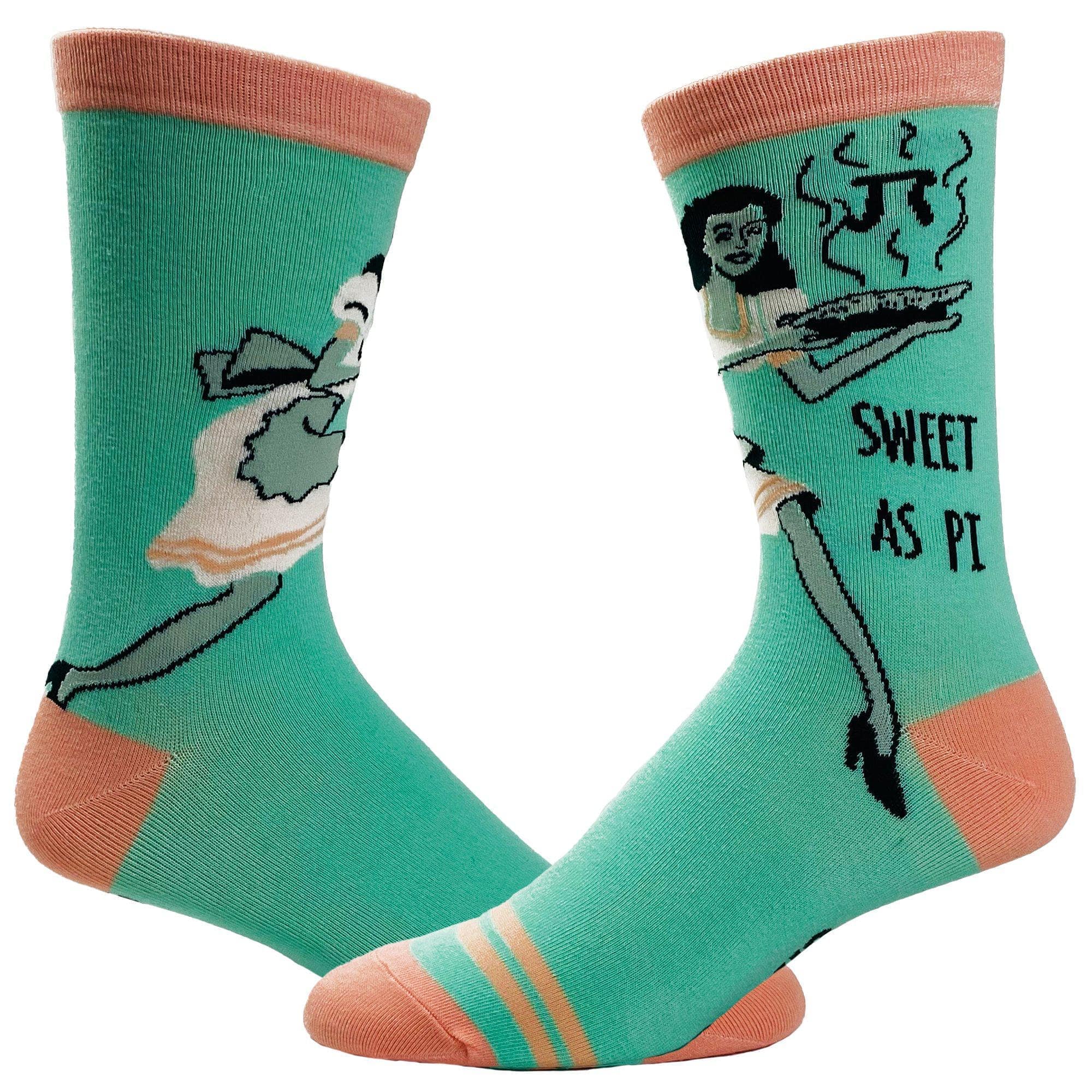 Women's Sweet As Pi Socks - Crazy Dog T-Shirts