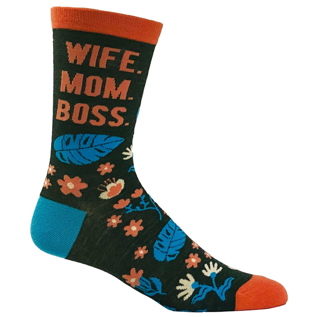 Women's Wife Mom Boss Socks - Crazy Dog T-Shirts