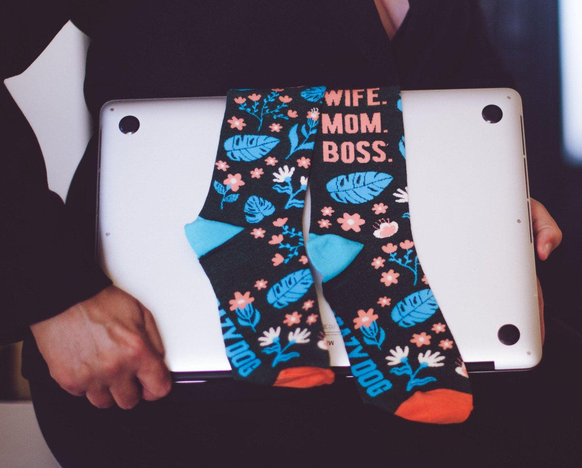 Women&#39;s Wife Mom Boss Socks - Crazy Dog T-Shirts