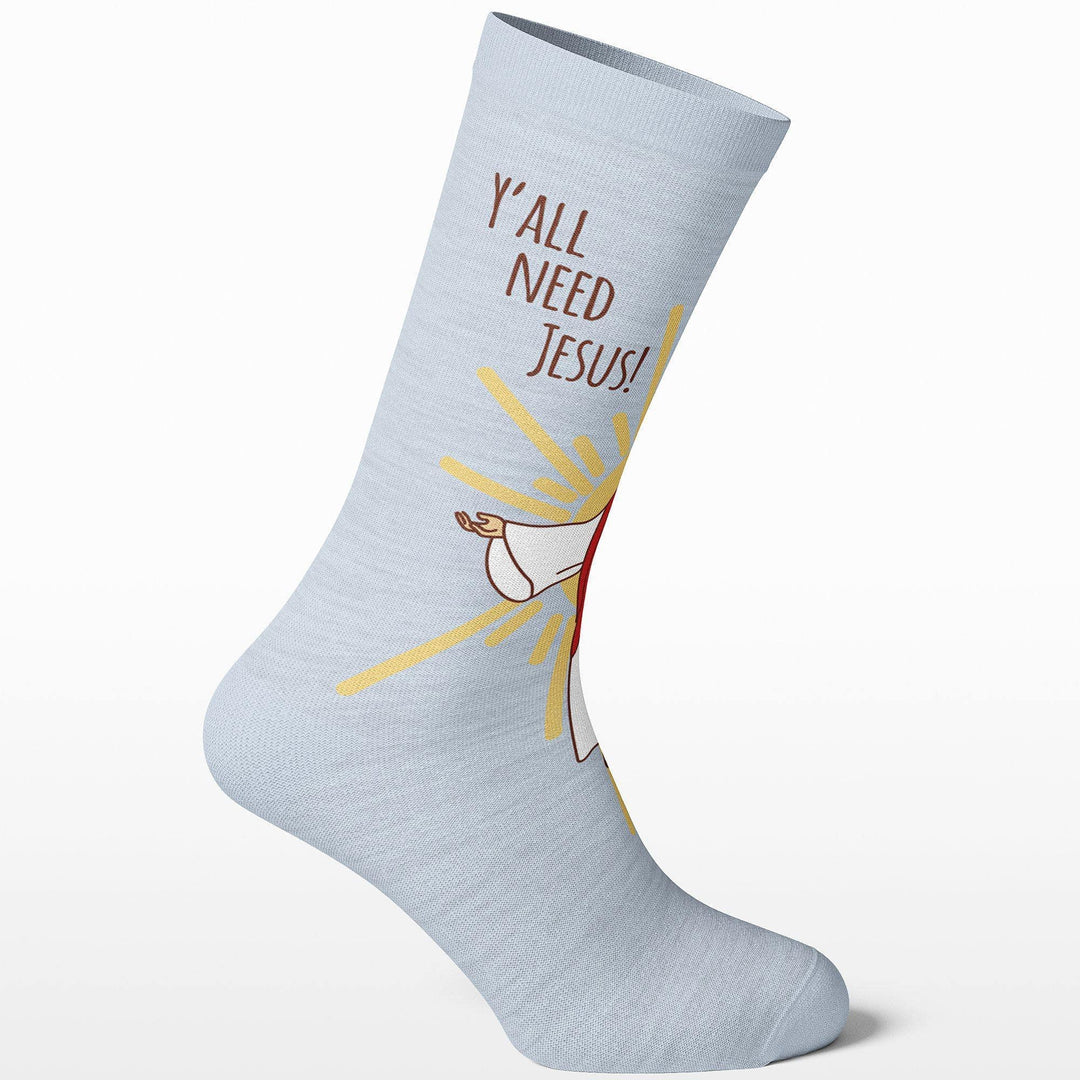Women's Y'all Need Jesus Socks  -  Crazy Dog T-Shirts