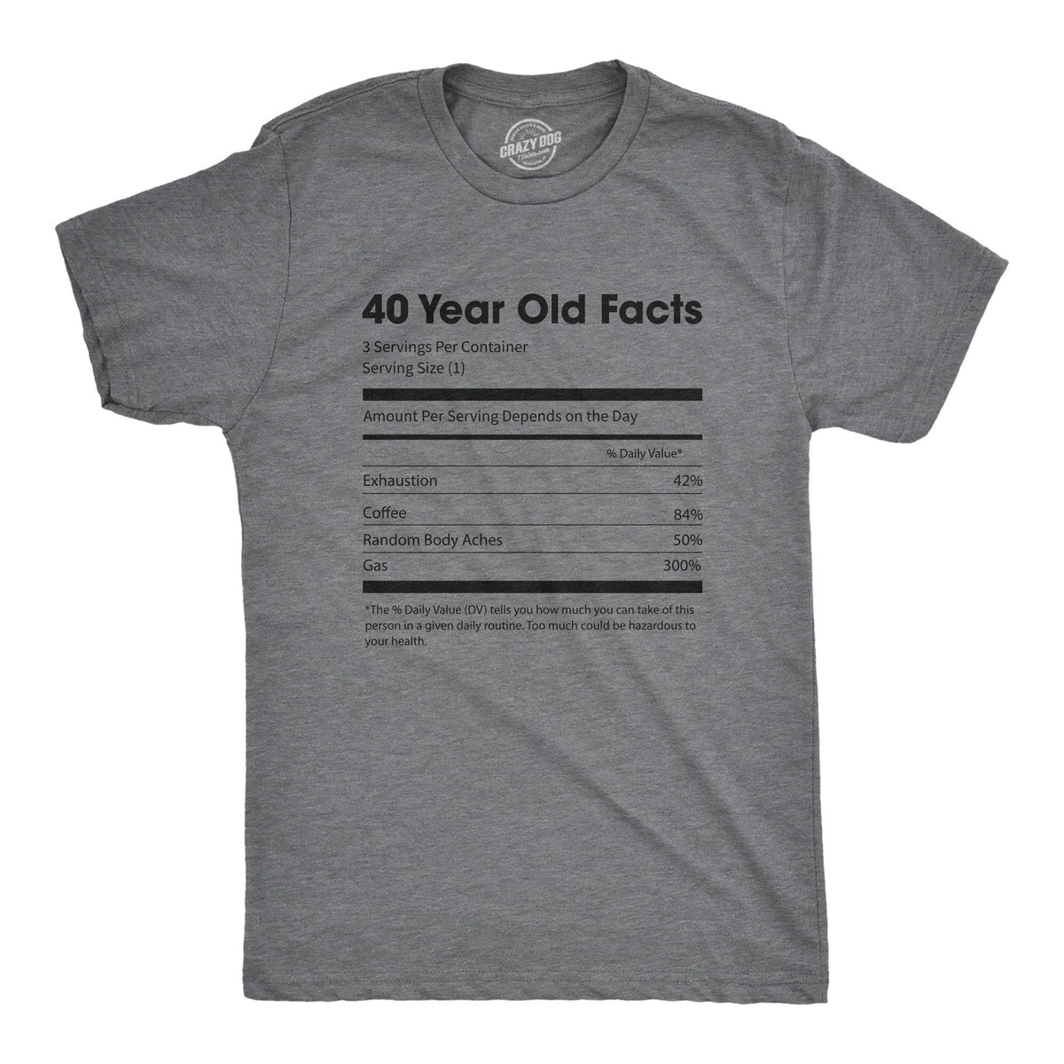 40 Year Old Facts Men&#39;s Tshirt - Crazy Dog T-Shirts