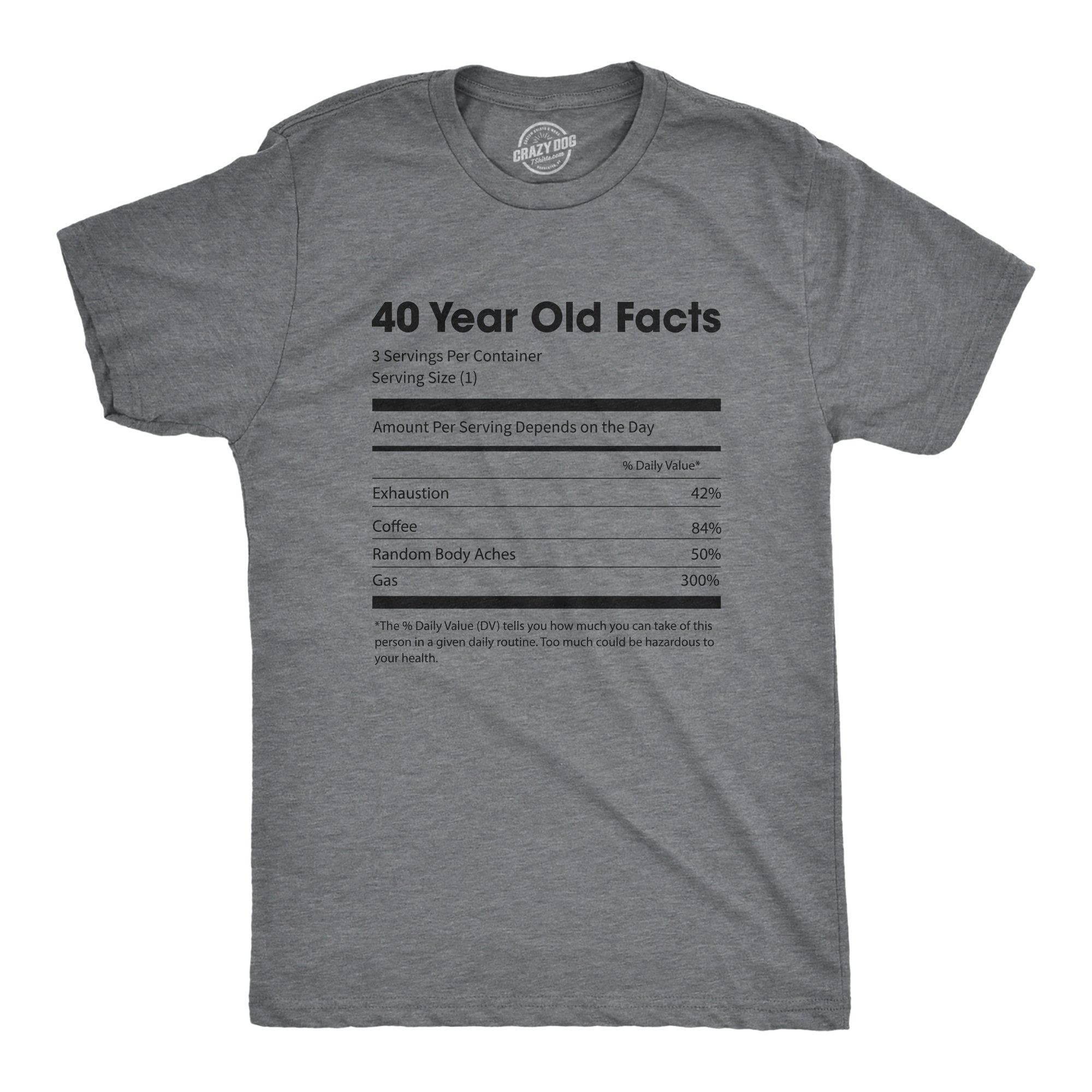 40 Year Old Facts Men's Tshirt - Crazy Dog T-Shirts