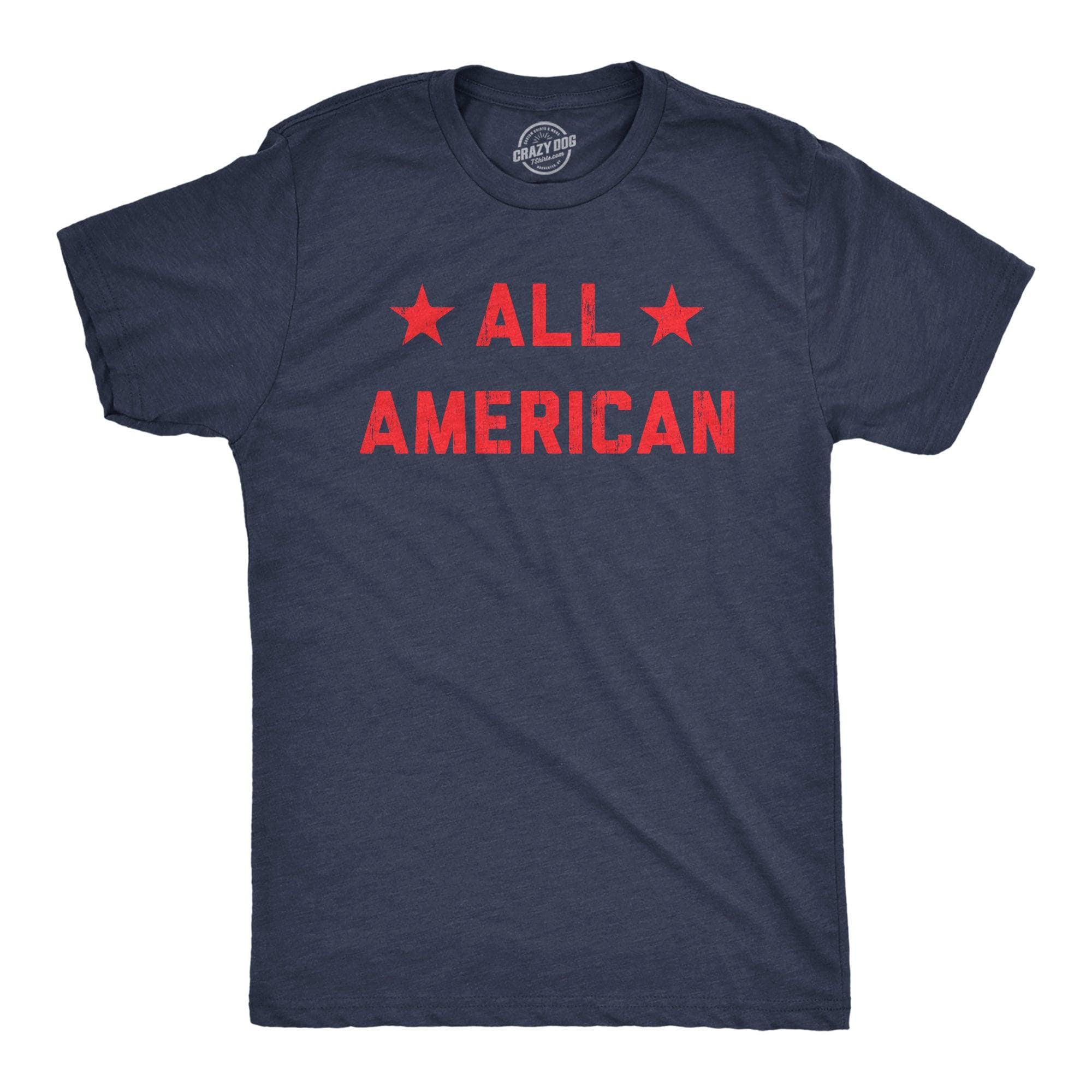 All American Men's Tshirt  -  Crazy Dog T-Shirts