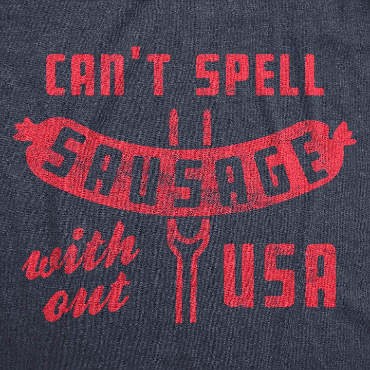 Can't Spell Sausage Without USA Men's Tshirt - Crazy Dog T-Shirts