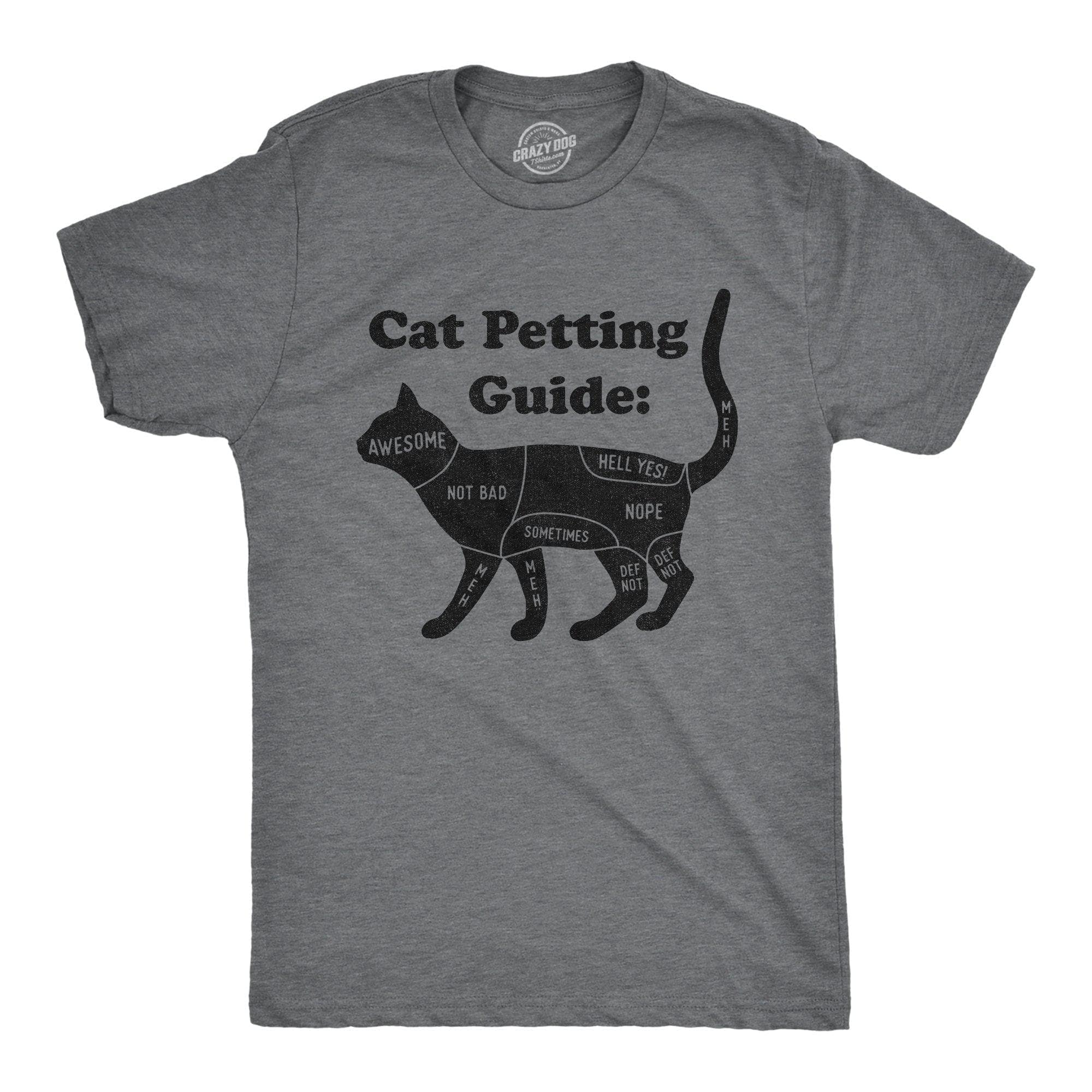 Cat Petting Guide Men's Tshirt - Crazy Dog T-Shirts