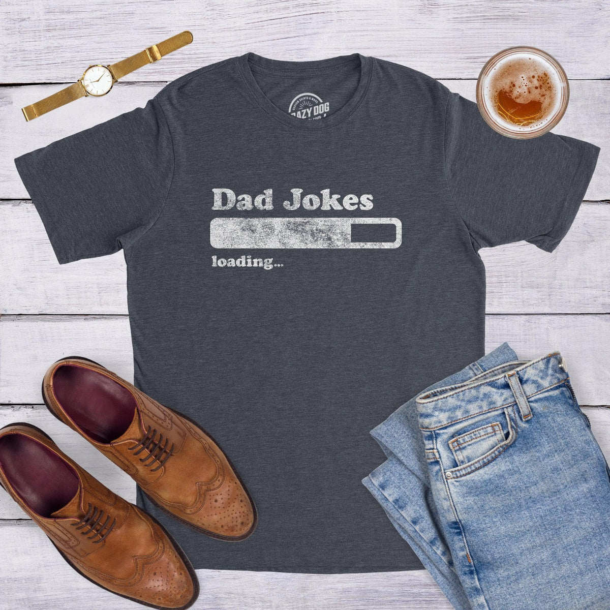 Dad Jokes Loading Men&#39;s Tshirt  -  Crazy Dog T-Shirts