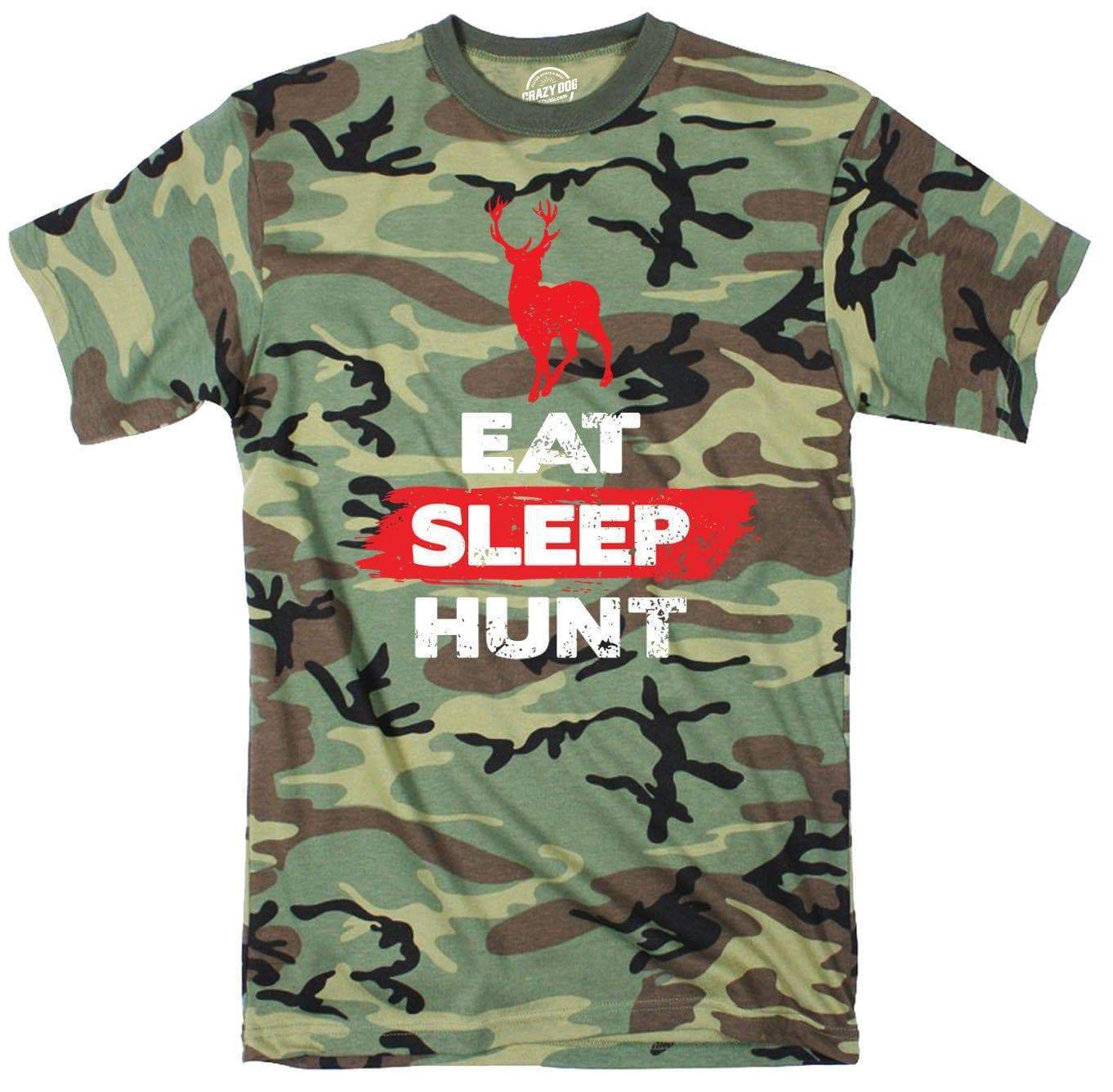 Eat Sleep Hunt Deer Men's Tshirt  -  Crazy Dog T-Shirts