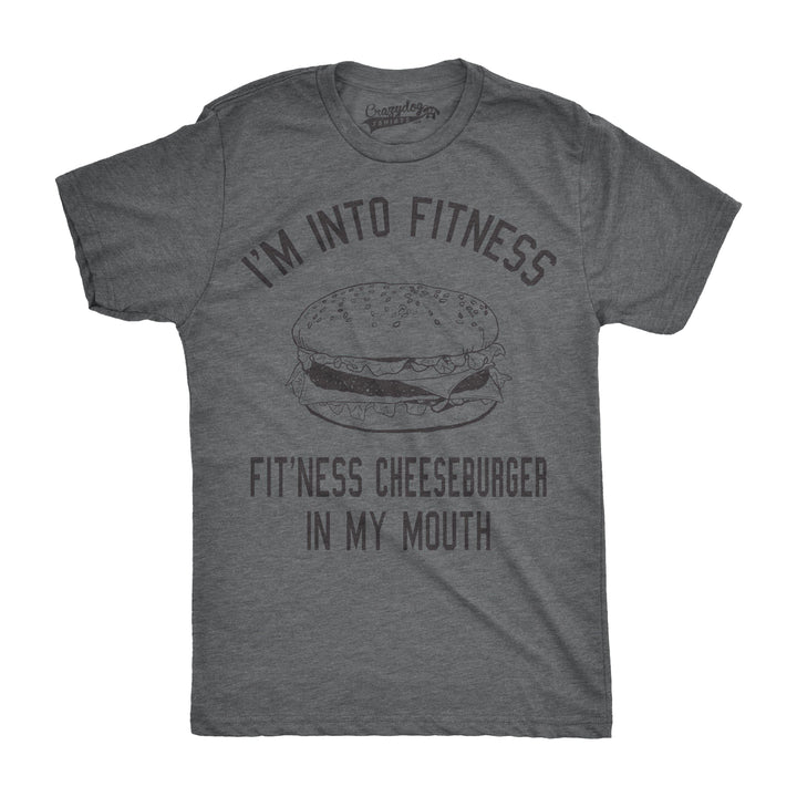 Fitness Cheeseburger In My Mouth Men's Tshirt  -  Crazy Dog T-Shirts
