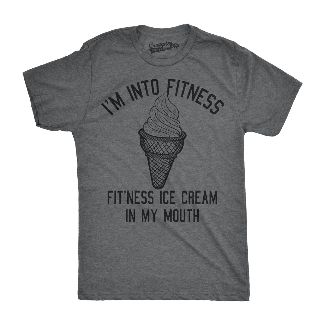 Fitness Ice Cream In My Mouth Men's Tshirt  -  Crazy Dog T-Shirts