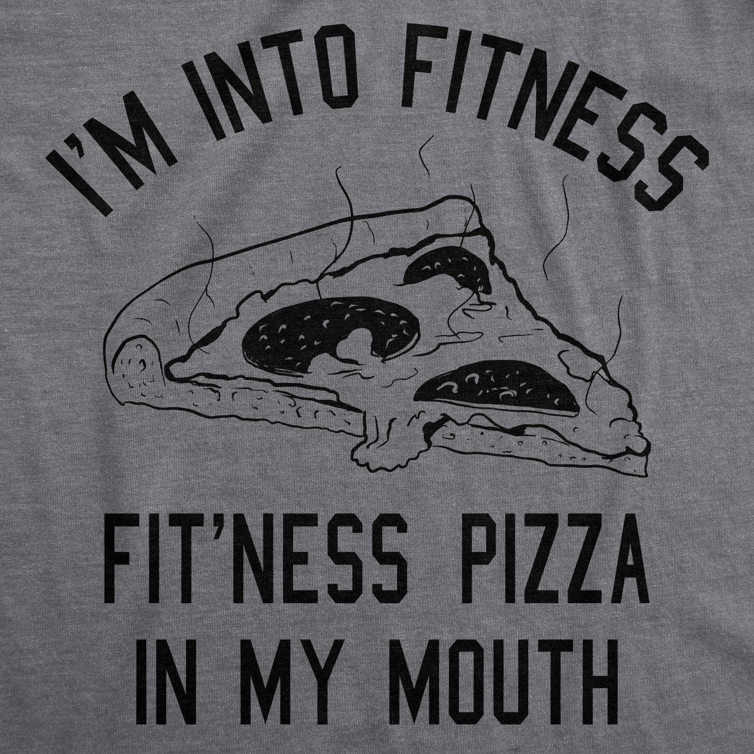 Fitness Pizza In My Mouth Men's Tshirt  -  Crazy Dog T-Shirts