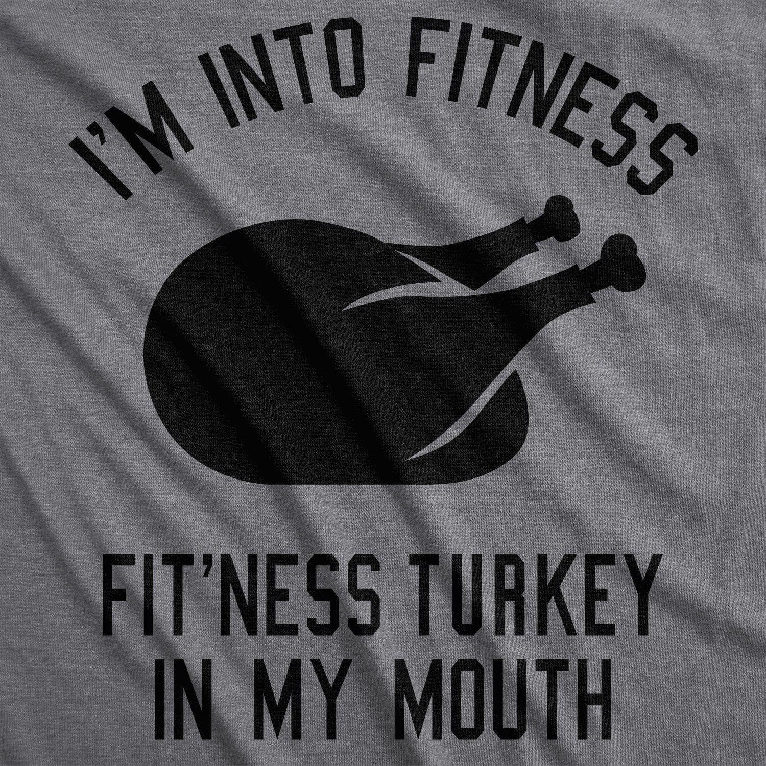 Fitness Turkey In My Mouth Men's Tshirt - Crazy Dog T-Shirts