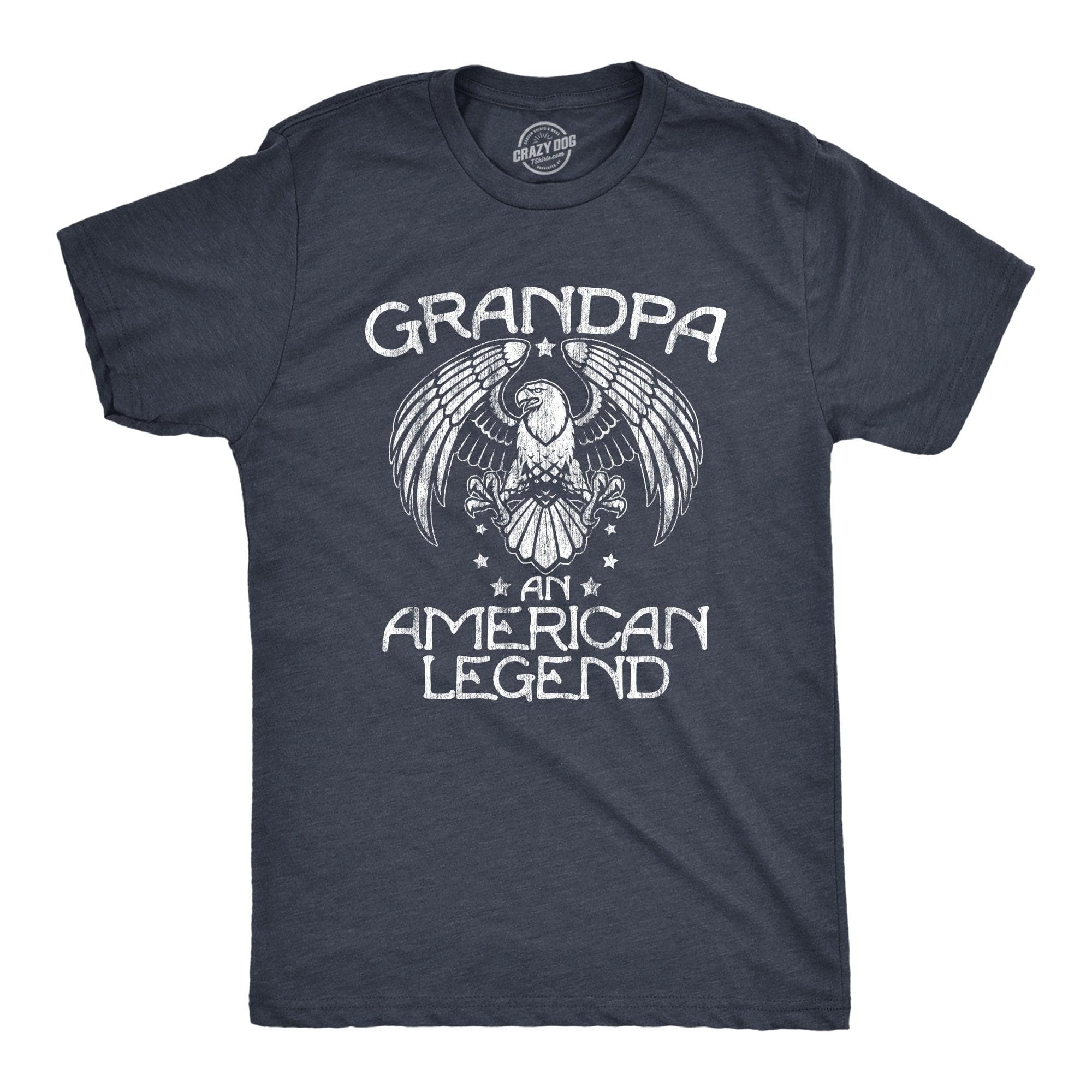 Grandpa An American Legend Men's Tshirt  -  Crazy Dog T-Shirts