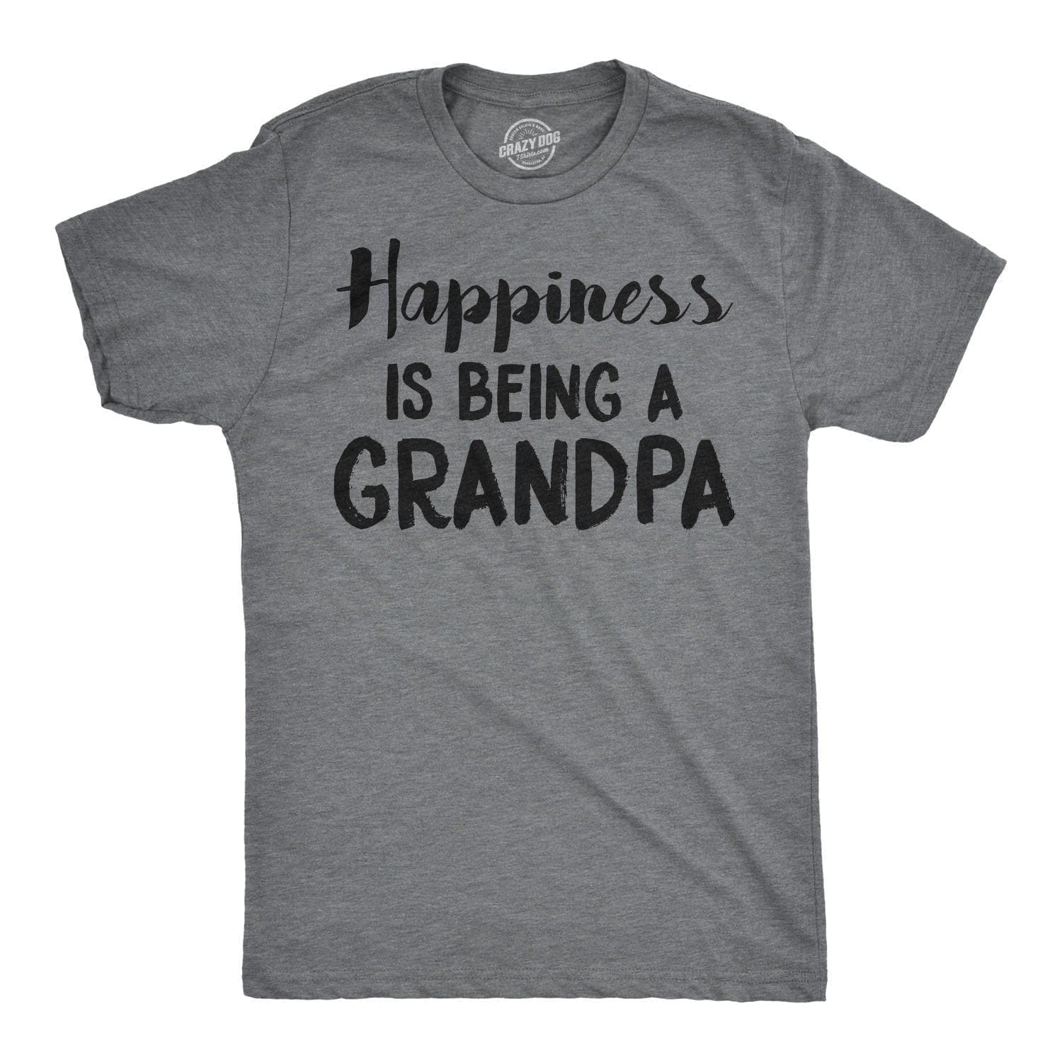Happiness is Being a Grandpa Men's Tshirt  -  Crazy Dog T-Shirts