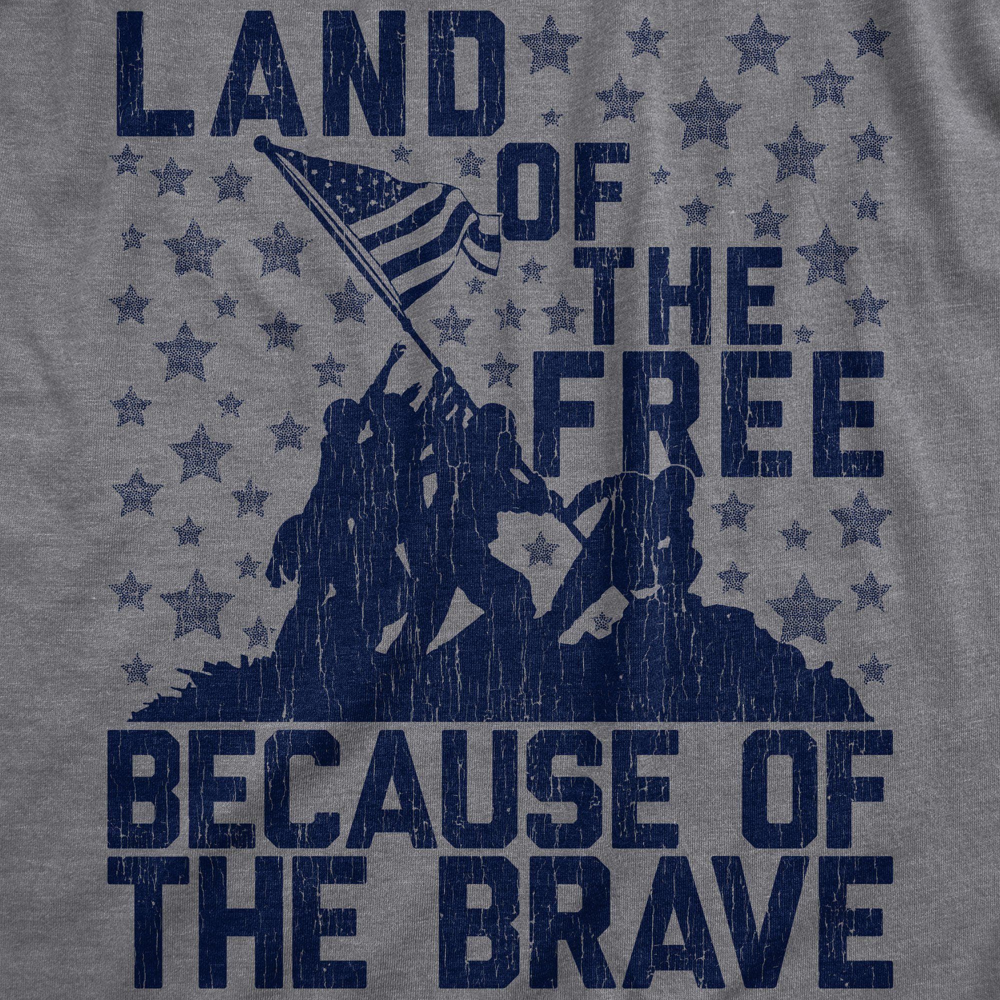 Land Of The Free Because Of The Brave Men's Tshirt - Crazy Dog T-Shirts
