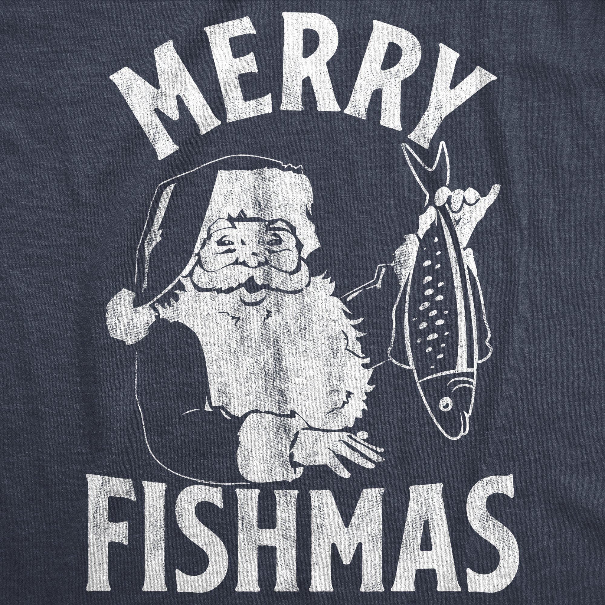 Merry Fishmas Men's Tshirt - Crazy Dog T-Shirts