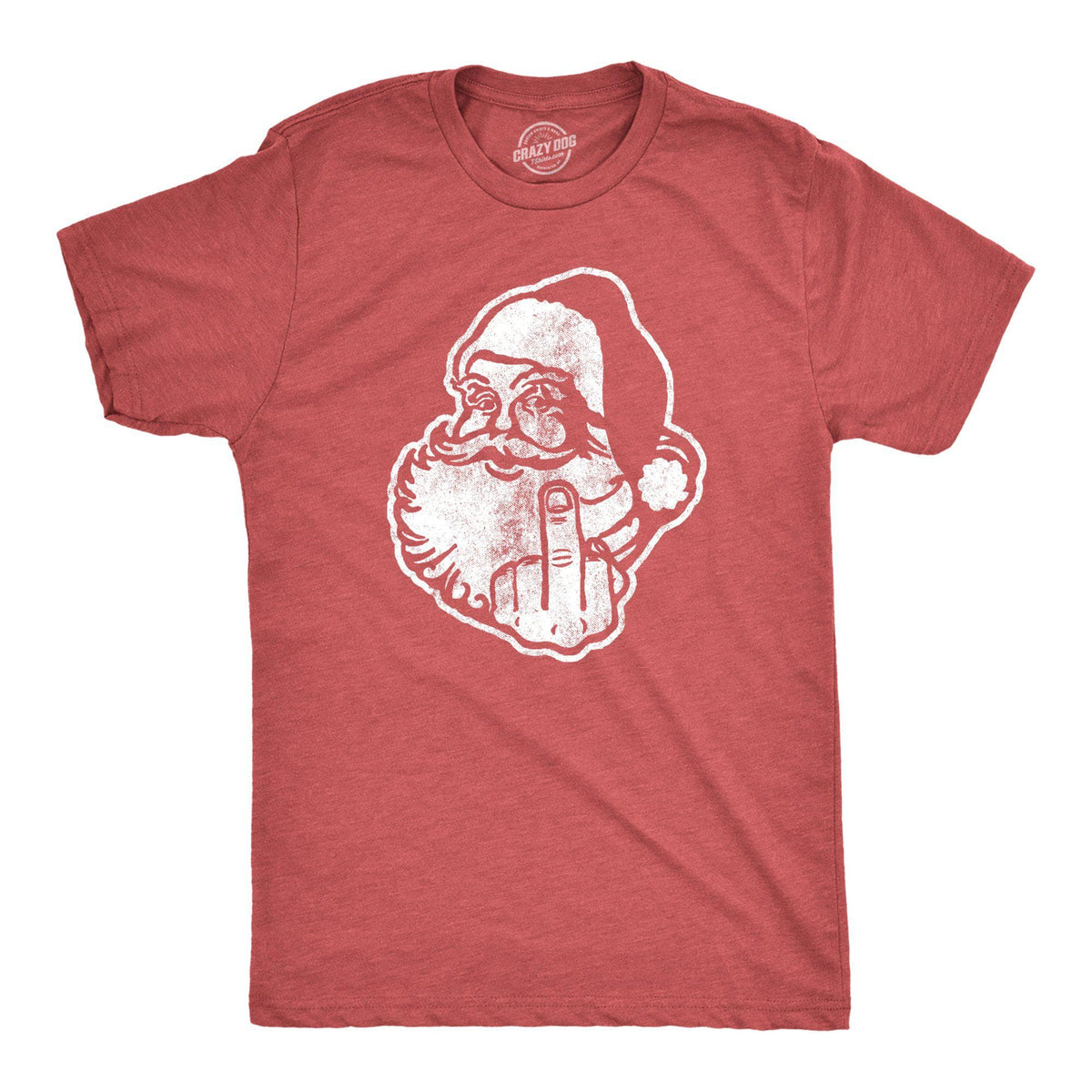 Middle Finger Santa Men&#39;s Tshirt - Crazy Dog T-Shirts