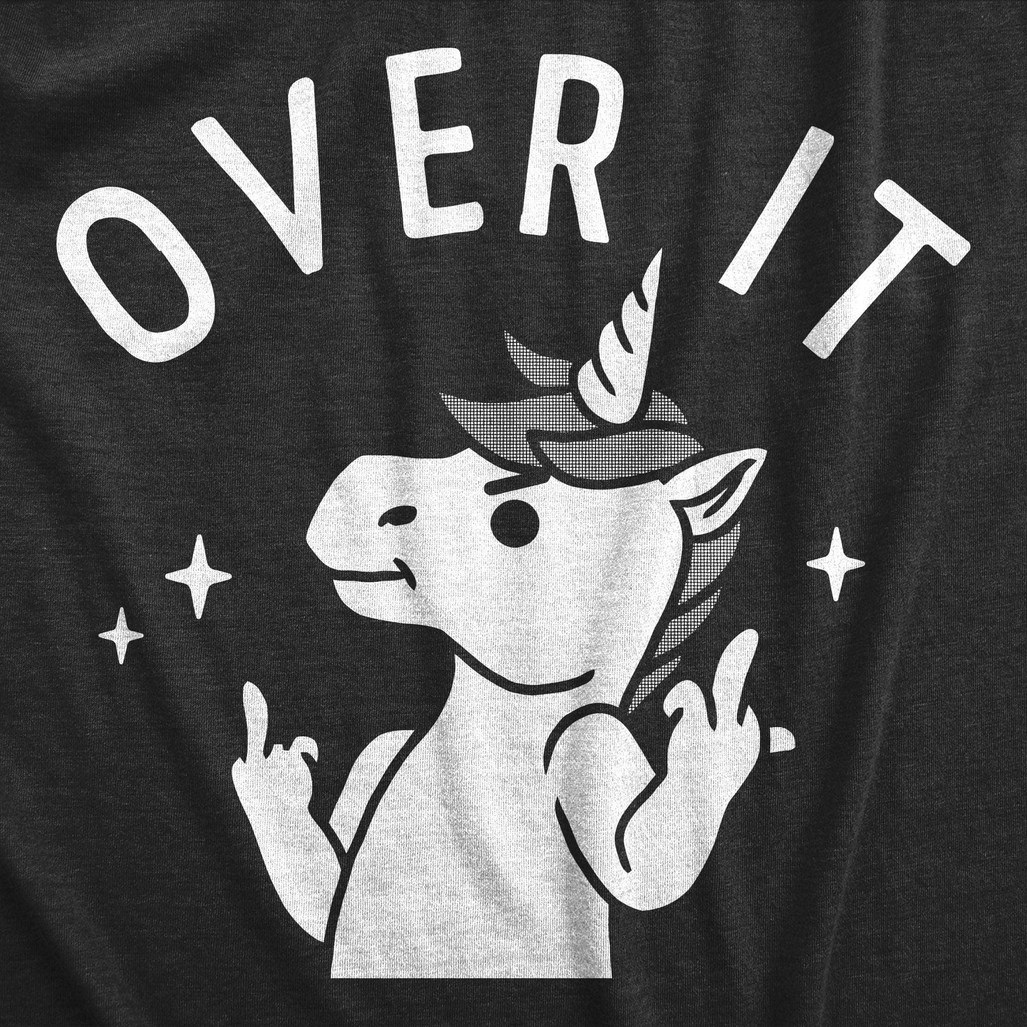 Over It Unicorn Men's Tshirt  -  Crazy Dog T-Shirts