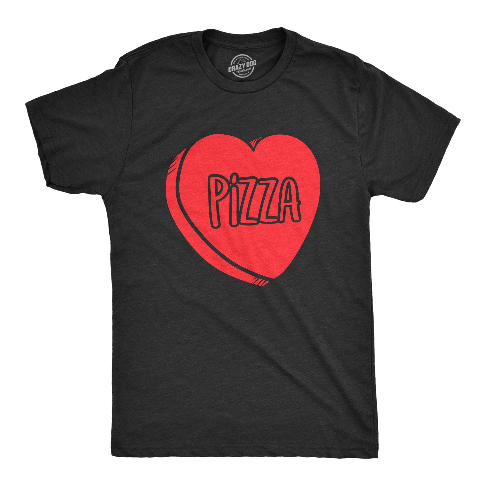 Pizza Candy Heart Men's Tshirt  -  Crazy Dog T-Shirts