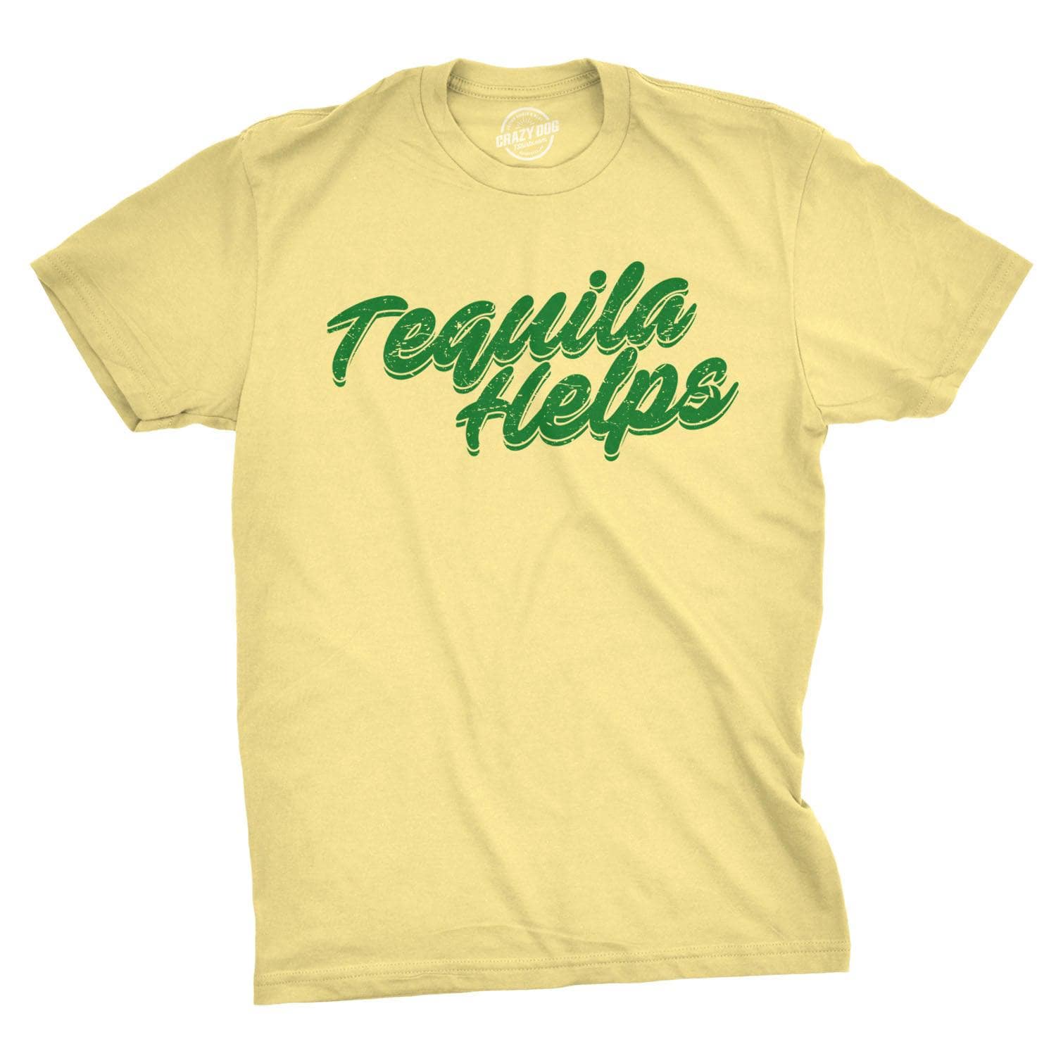 Tequila Helps Men's Tshirt  -  Crazy Dog T-Shirts