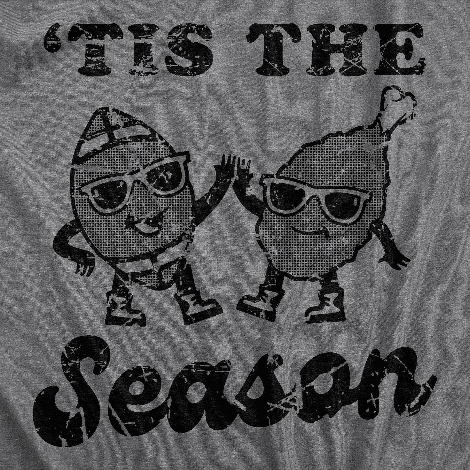 Tis The Season Turkey Football Men's Tshirt  -  Crazy Dog T-Shirts