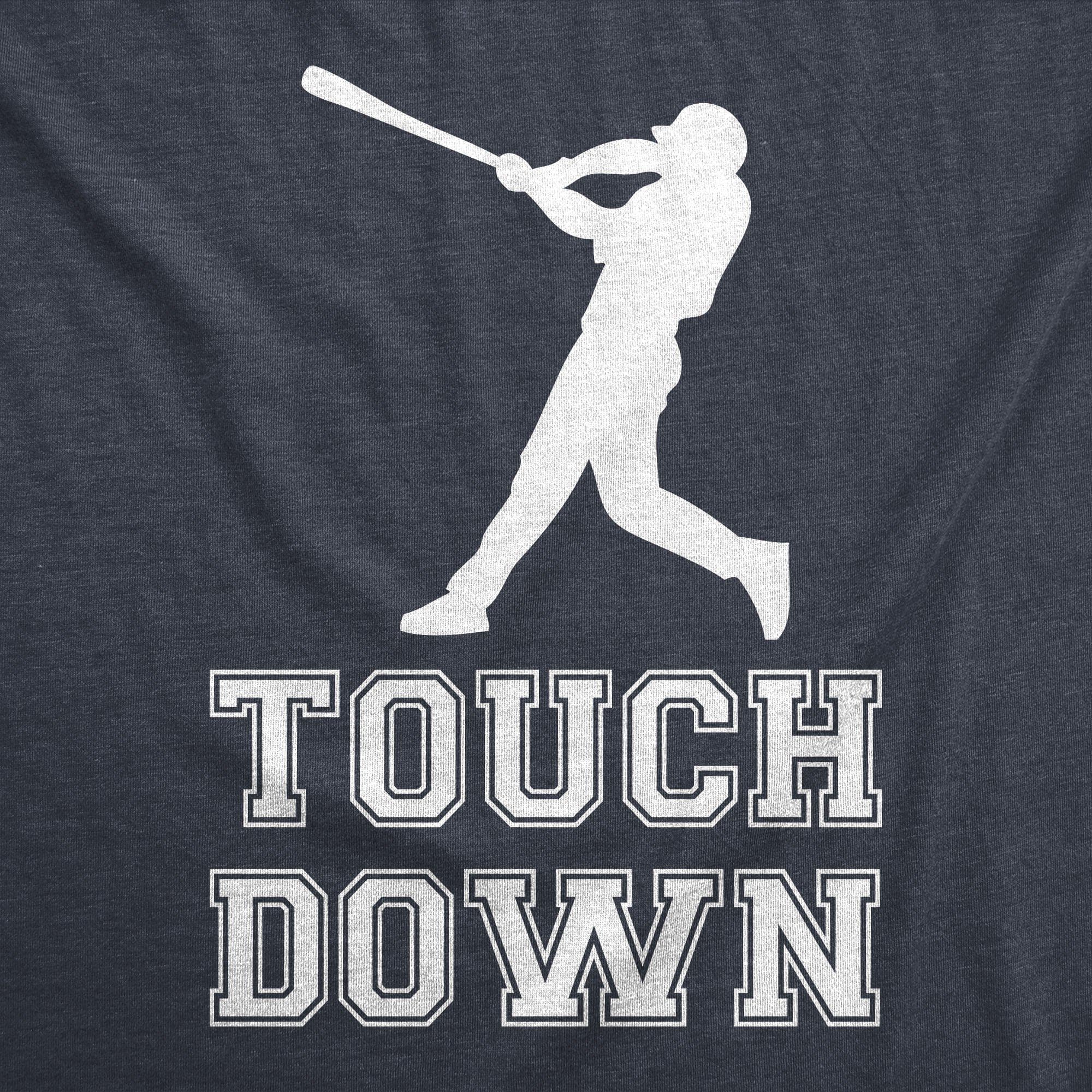 Touch Down Baseball Bat Men's Tshirt  -  Crazy Dog T-Shirts