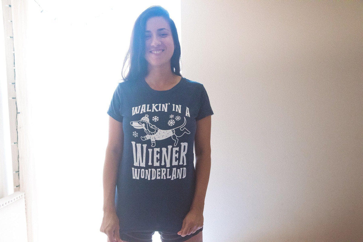 Walkin In A Wiener Wonderland Men&#39;s Tshirt - Crazy Dog T-Shirts