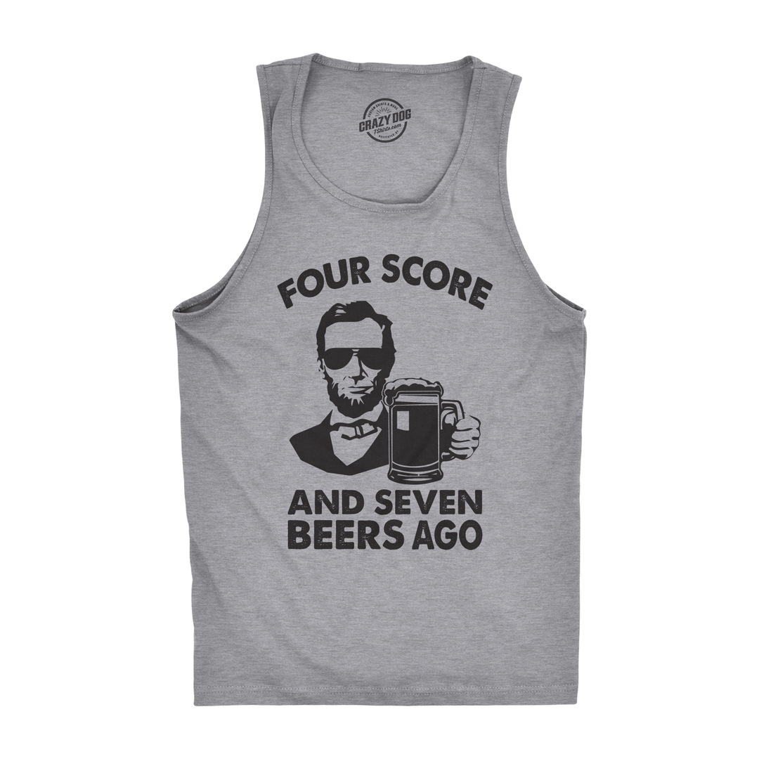 Four Score And Seven Beers Ago Men's Tank Top - Crazy Dog T-Shirts