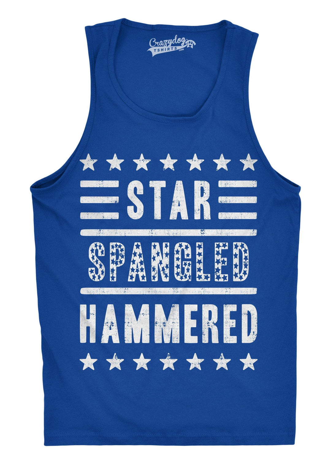 Star Spangled Hammered Men's Tank Top  -  Crazy Dog T-Shirts