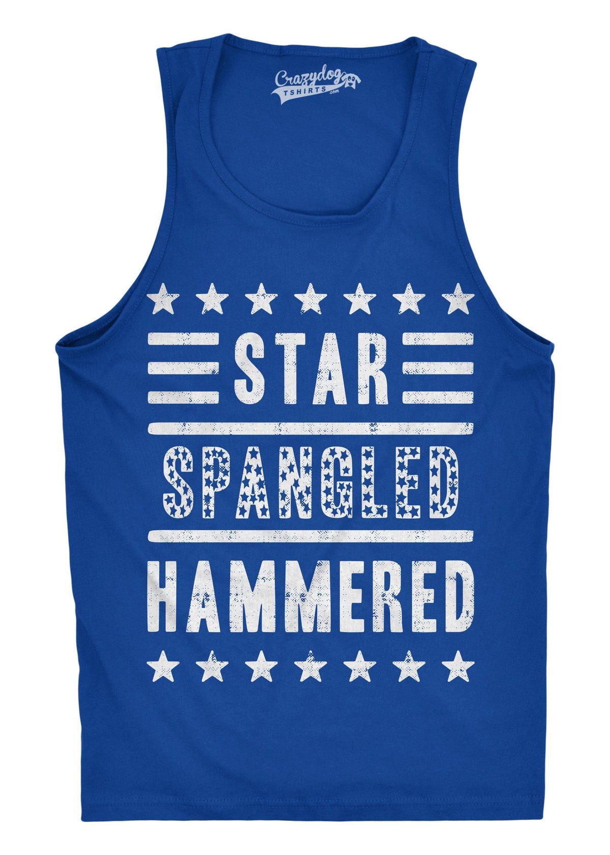 Star Spangled Hammered Men&#39;s Tank Top  -  Crazy Dog T-Shirts