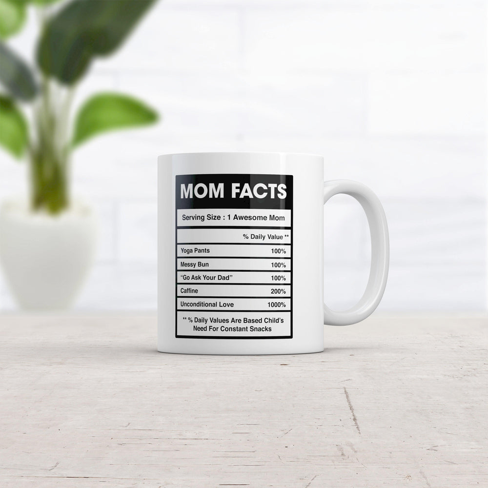 Mom Nutrition Facts Mug Funny Sarcastic Mother's Day Family Humor Novelty Coffee Cup-11oz  -  Crazy Dog T-Shirts