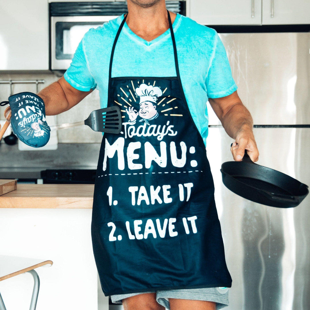 Today's Menu Take It Or Leave It Oven Mitt + Apron - Crazy Dog T-Shirts