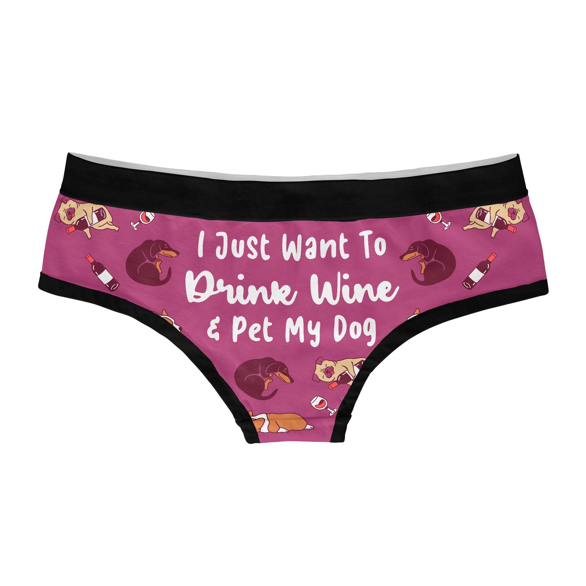 Drink Wine And Pet My Dog  -  Crazy Dog T-Shirts