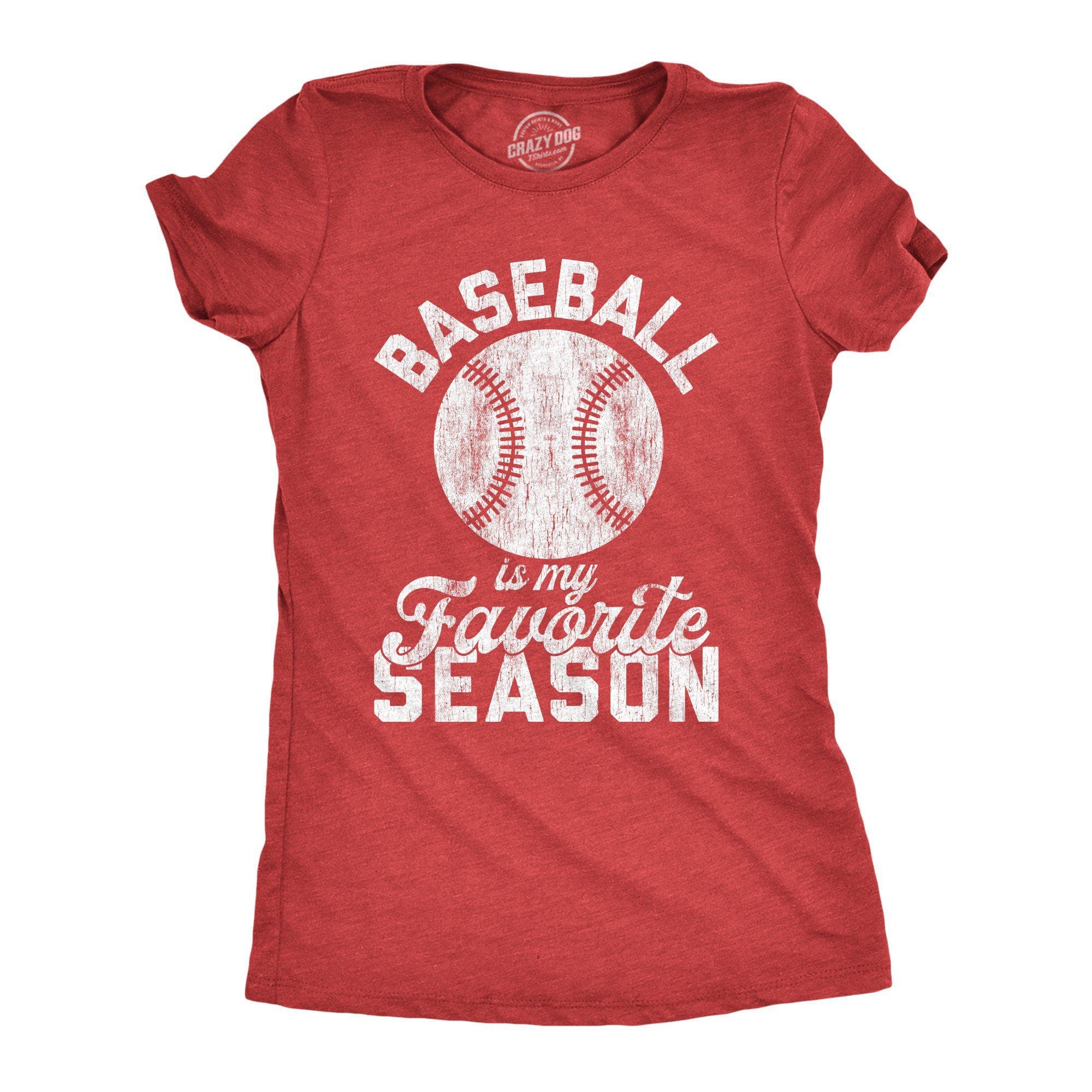 Baseball Is My Favorite Season Women's Tshirt - Crazy Dog T-Shirts