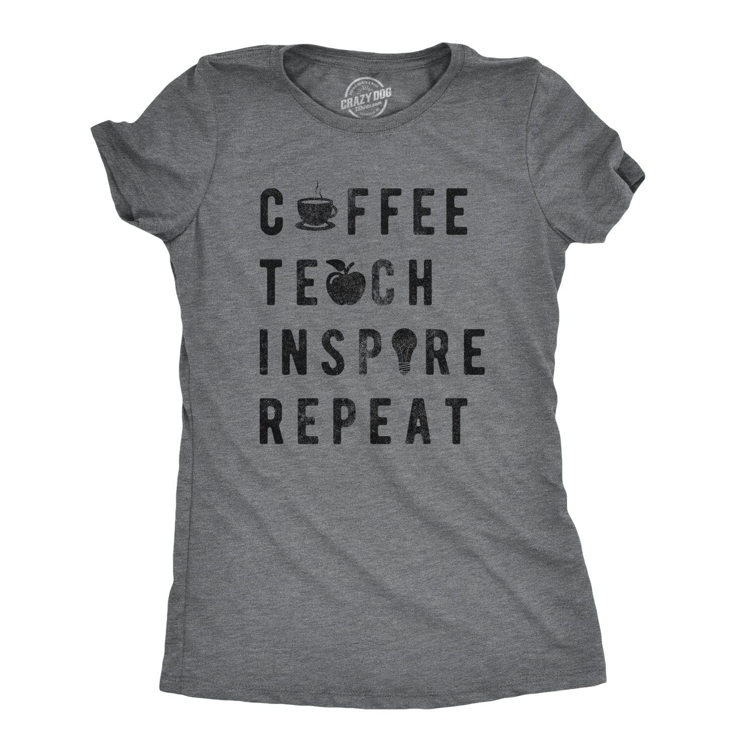 Coffee Teach Inspire Repeat Women's Tshirt  -  Crazy Dog T-Shirts