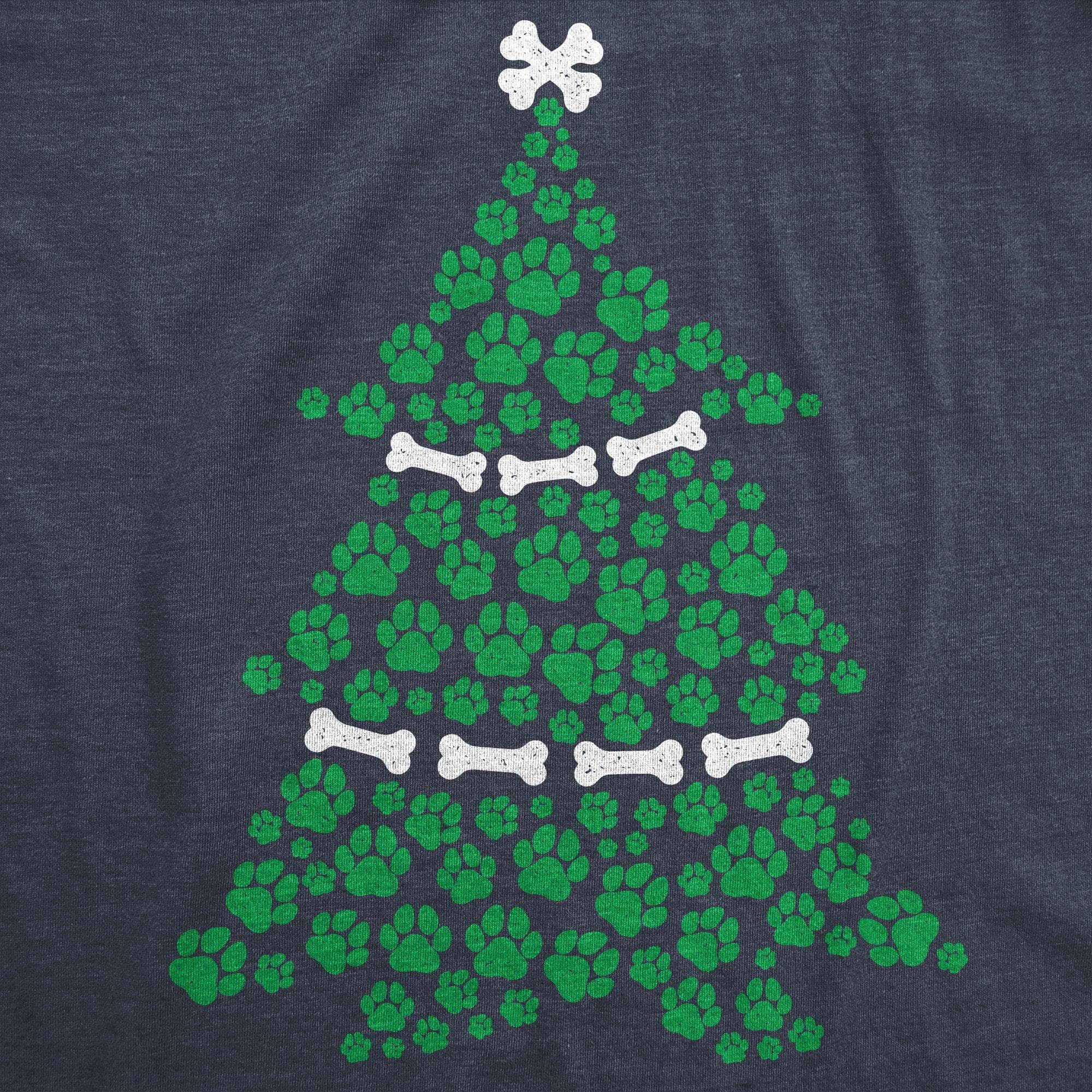 Dog Paw Christmas Tree Women's Tshirt  -  Crazy Dog T-Shirts