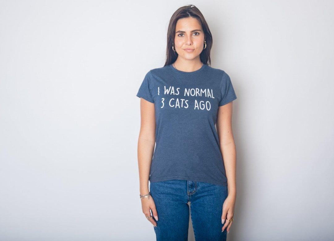 I Was Normal 3 Cats Ago Women's Tshirt  -  Crazy Dog T-Shirts