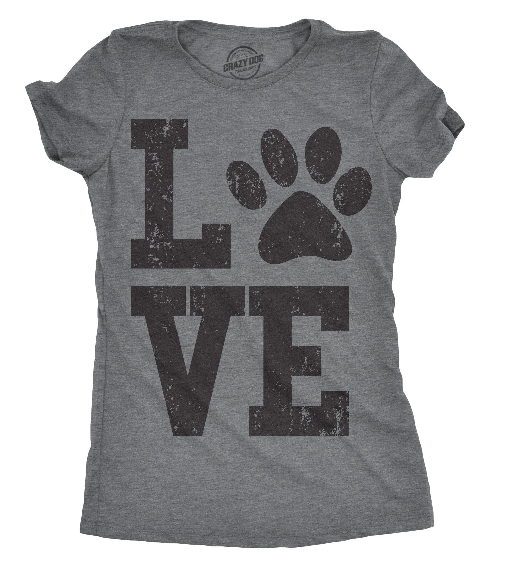 Love Paw Women's Tshirt  -  Crazy Dog T-Shirts