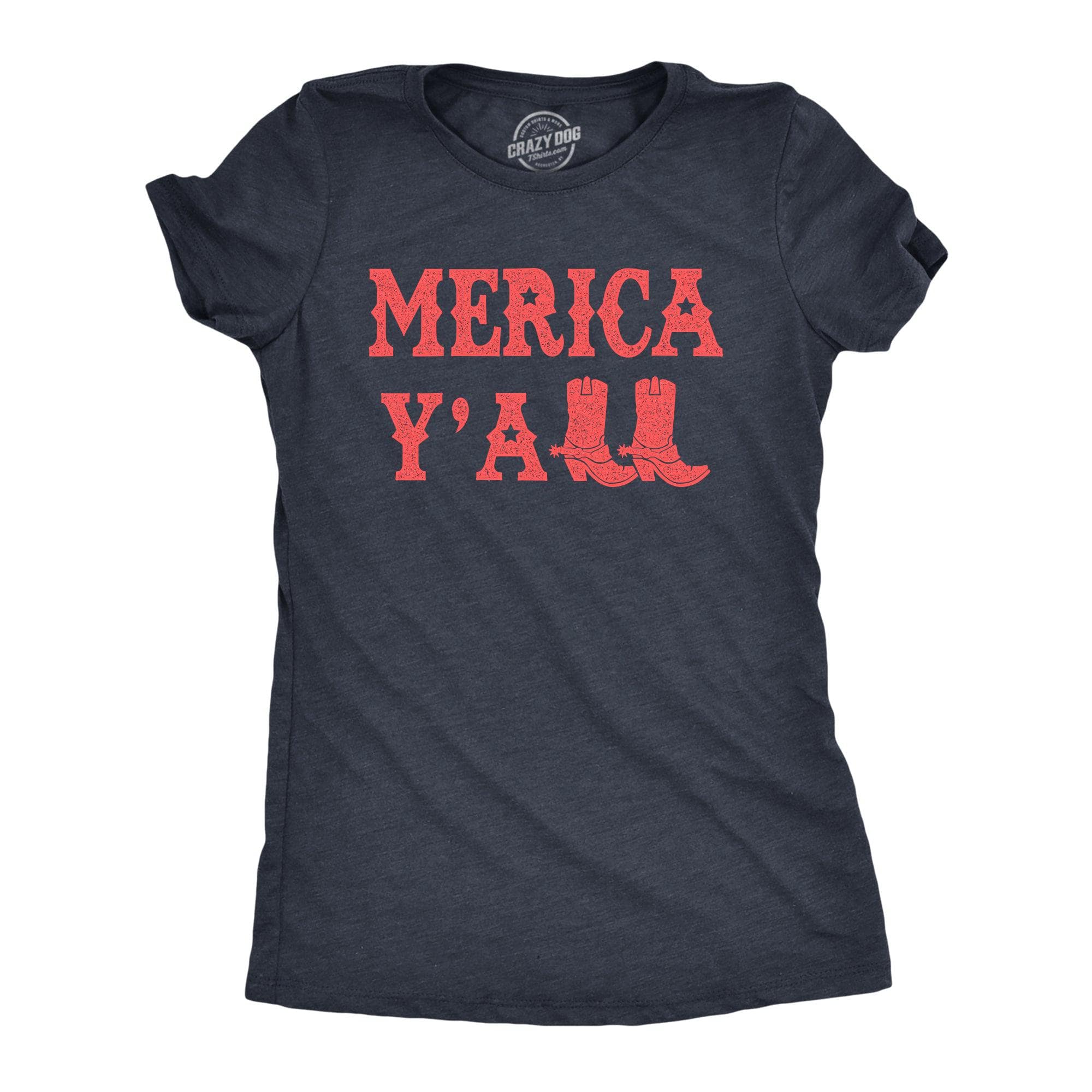 Merica Yall Women's Tshirt  -  Crazy Dog T-Shirts
