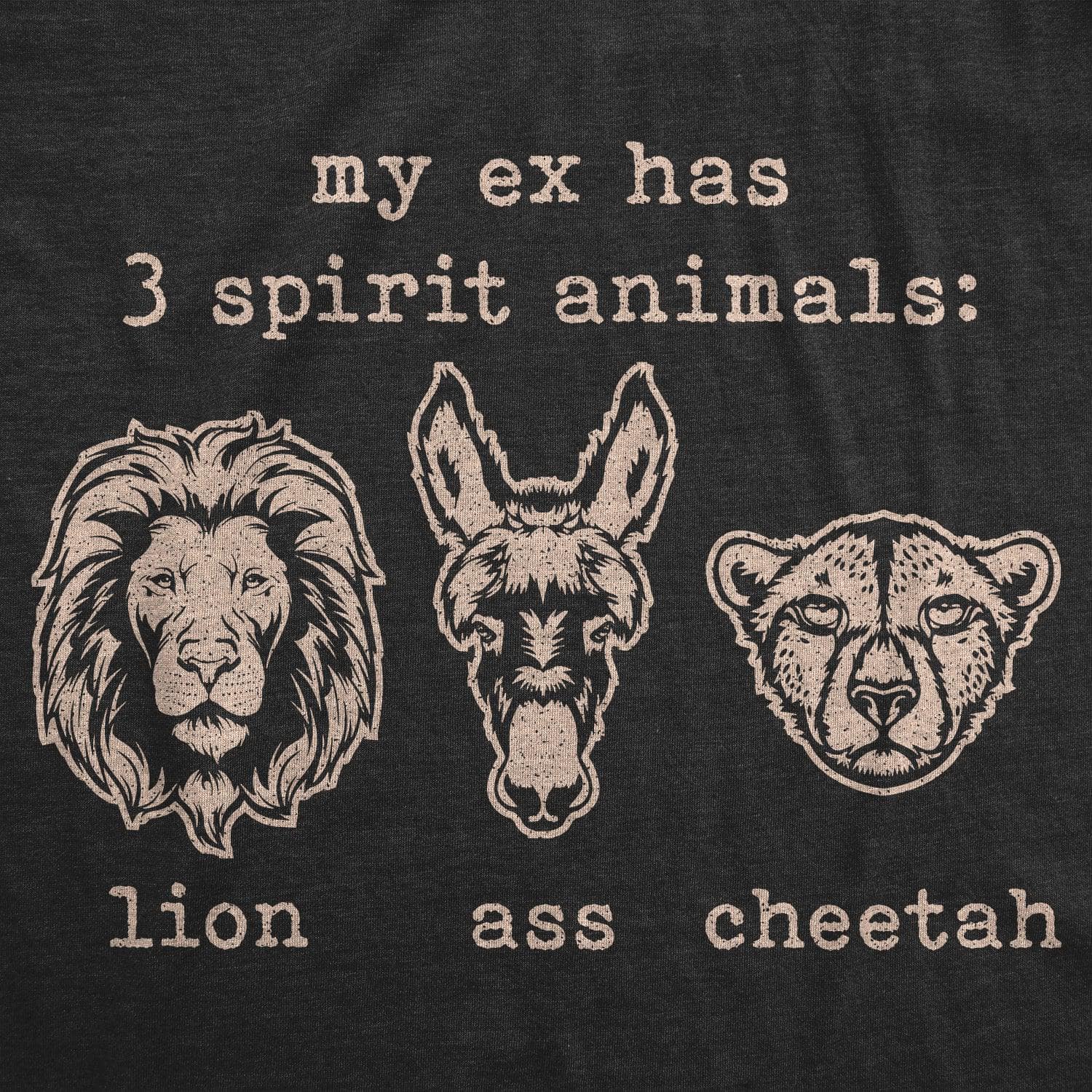 My Wife Has 3 Spirit Animals Lion Ass Cheetah Women's Tshirt  -  Crazy Dog T-Shirts