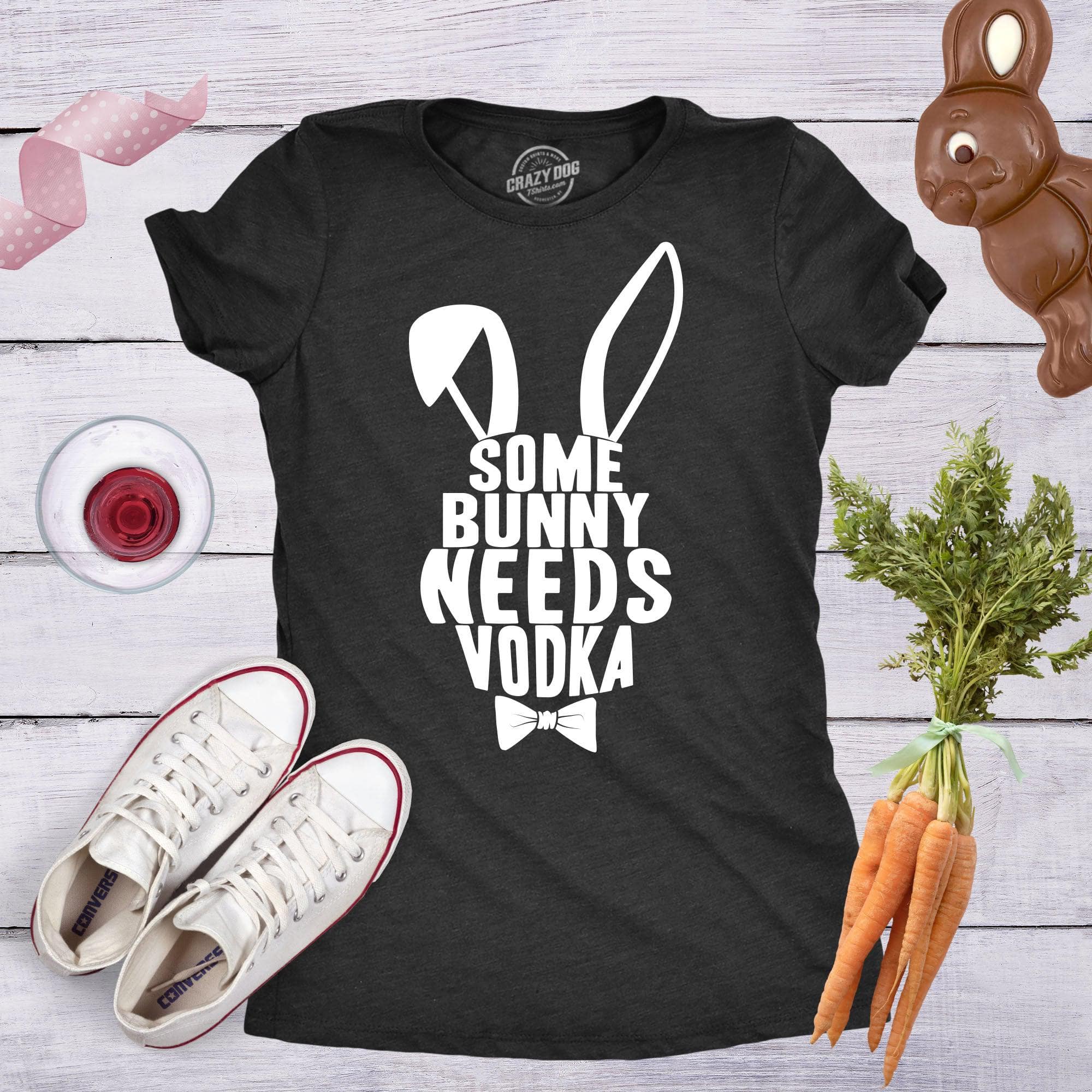 Some Bunny Needs Vodka Women's Tshirt  -  Crazy Dog T-Shirts