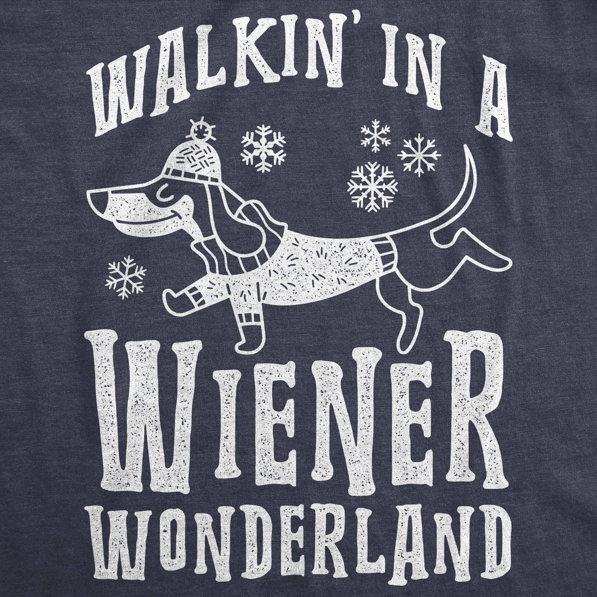 Walkin In A Wiener Wonderland Women's Tshirt - Crazy Dog T-Shirts