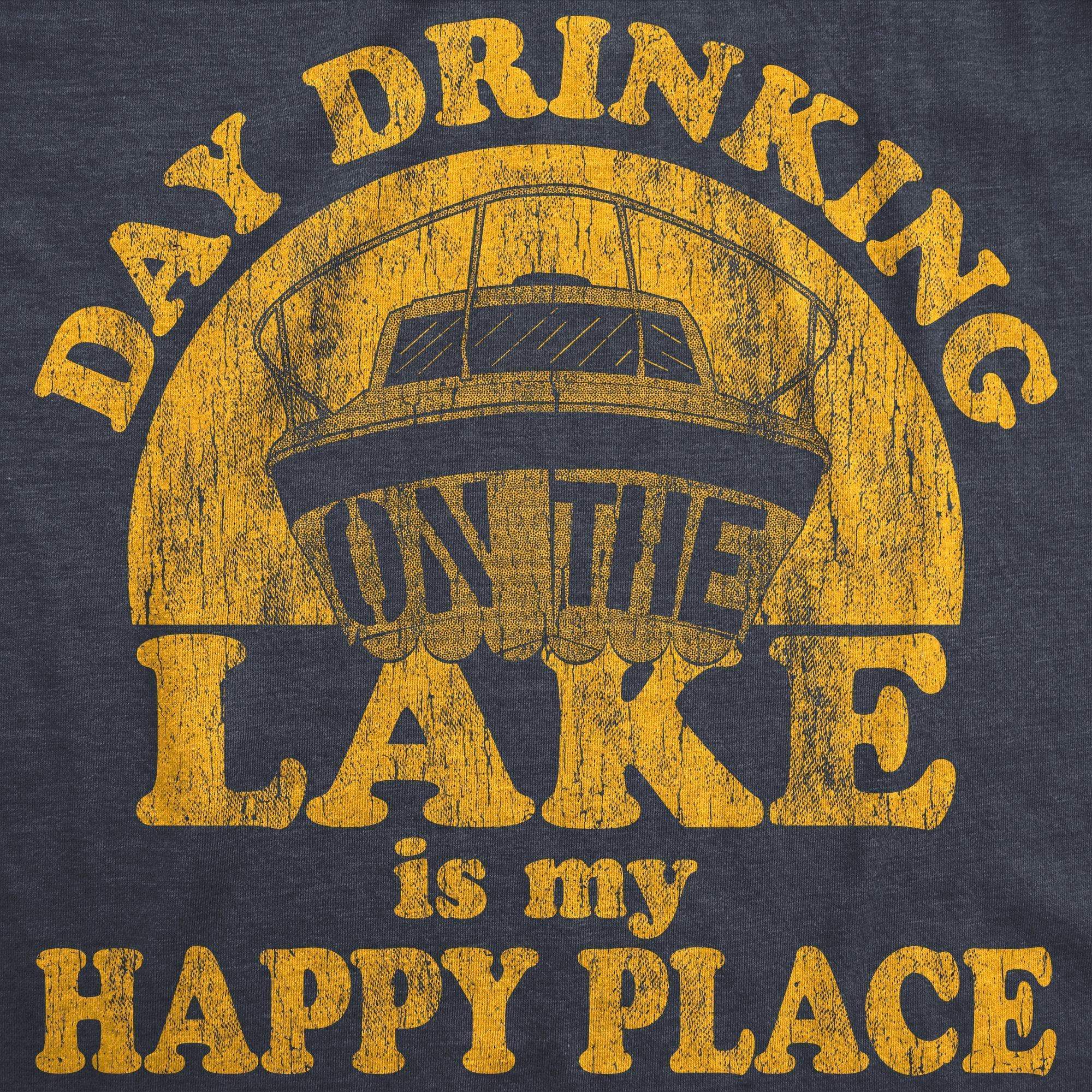Day Drinking On The Lake Is My Happy Place Women's Tank Top - Crazy Dog T-Shirts