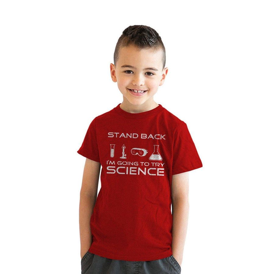 Stand Back I'm Going To Try Science Youth Tshirt  -  Crazy Dog T-Shirts