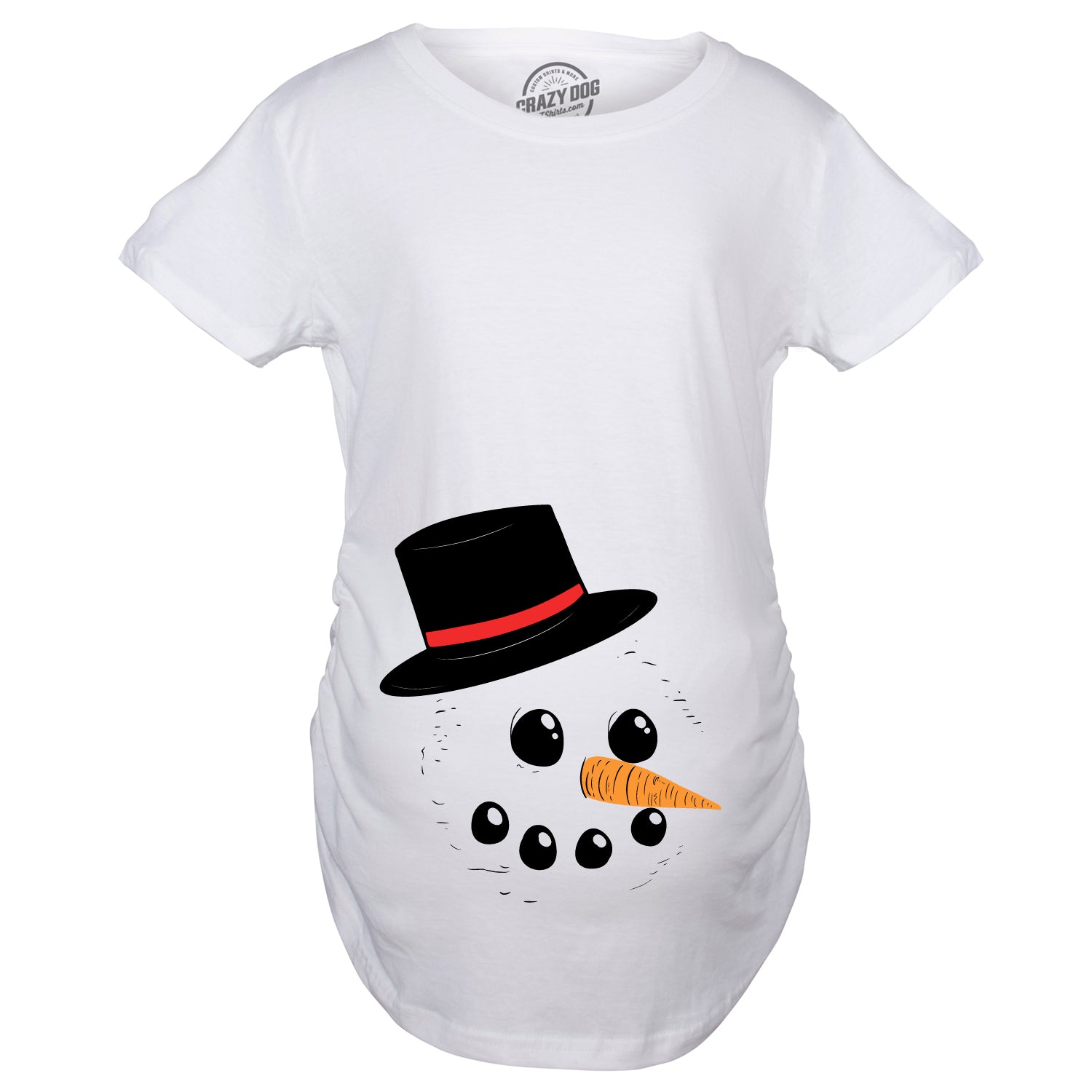 Funny White Snowman Face Maternity T Shirt Nerdy Christmas Tee